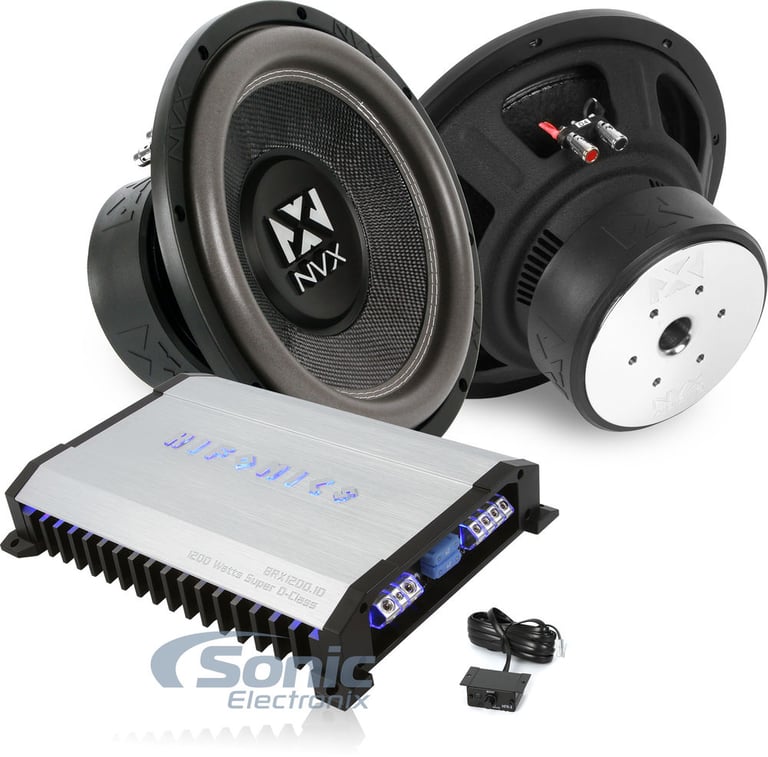NVX V-Series Subwoofers + Hifonics Amplifier Bass Package Image 1