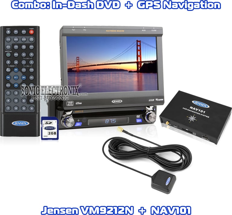 Jensen In-Dash Video + Navigation Combo: Jensen VM9212N + Jensen NAV102 Image 1