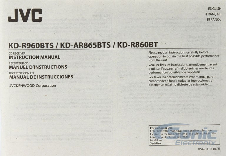 JVC KD-R960BTS (Ships as KD-R970BTS) Image 9