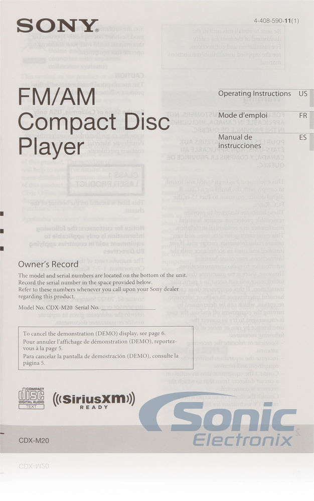 Sony CDXM20 Open Box Image 7