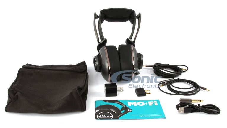 Blue Mo-Fi Headphones with Built-In Audiophile Grade Amp w/ T-Stand Image 18