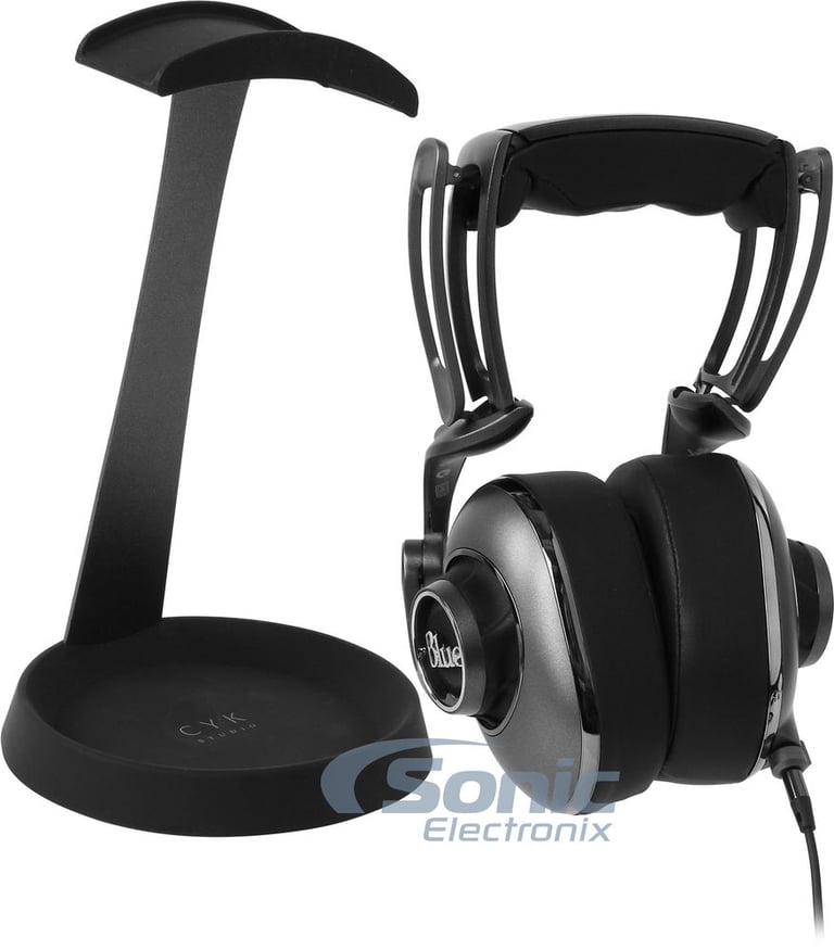 Blue Mo-Fi Headphones with Built-In Audiophile Grade Amp w/ T-Stand Image 1
