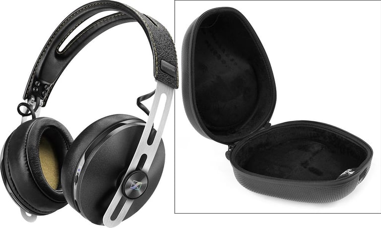 Sennheiser Momentum 2.0 Over-Ear Bluetooth Headphones (Black) + SLAPPA SL-HP-07 Image 1