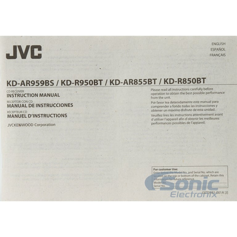 JVC KD-AR959BS (Factory Refurbished) Image 9