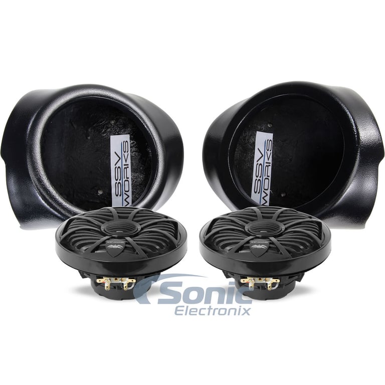 SSV Works + Wet Sounds 2008-2014 Polaris RZR Kick Panel Pods & Speakers Kit Image 1