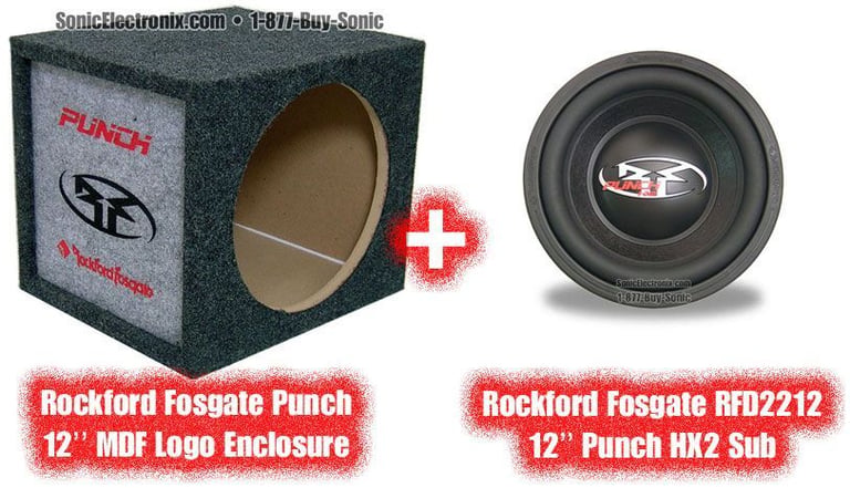 Rockford Fosgate RFD2212 12" HX2 + 12" MDF Logo Enclosure Image 1