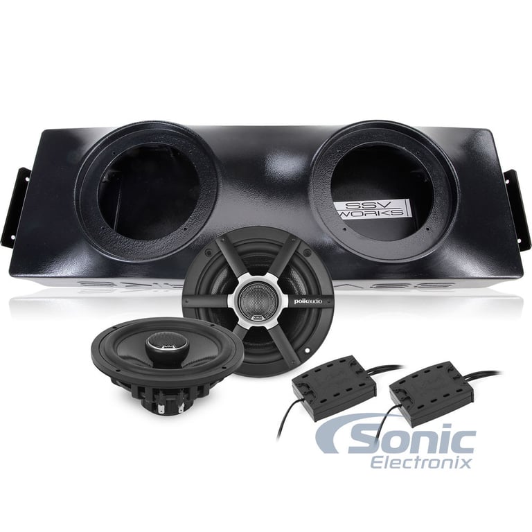 '10-'14 Polaris RZR 4/XP 900 4 Enclosure & Speakers Kit by SSV Works & Polk Audio Image 1
