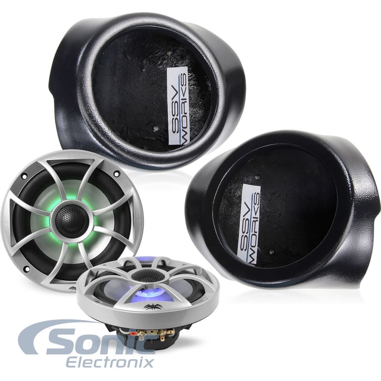 '08- '14 Polaris RZR Custom Kick Panel Pods & Speakers by SSV Works & Wet Sounds Image 1