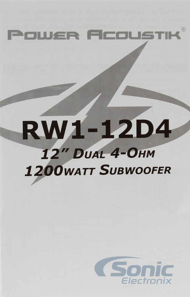 Power Acoustik RW1-12D4 Image 5