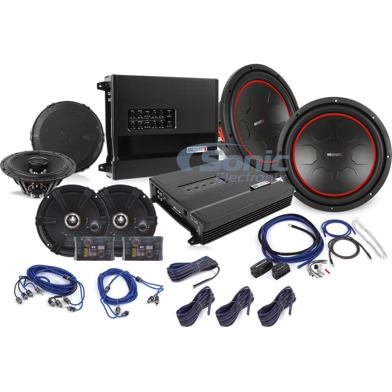 MB Quart Z-Line Complete Full-Range Audio Package w/ Premium Amp Wiring Kit Image 1