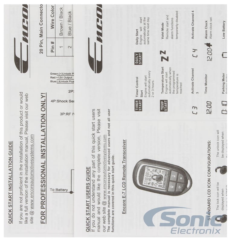 Encore E7 Vehicle Specific 2-way Remote Start & Keyless Entry Alarm System with Bypass Module for Most Vehicles - Universal! Image 11