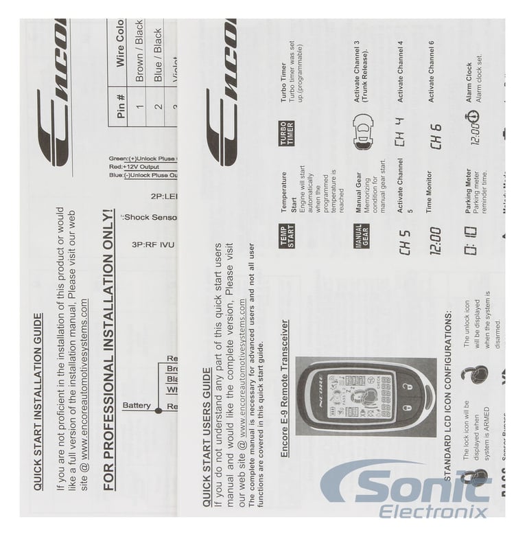 Encore E9 Vehicle Specific 2-way Remote Start & Keyless Entry Alarm System with Bypass Module for Most Vehicles - Universal! Image 11