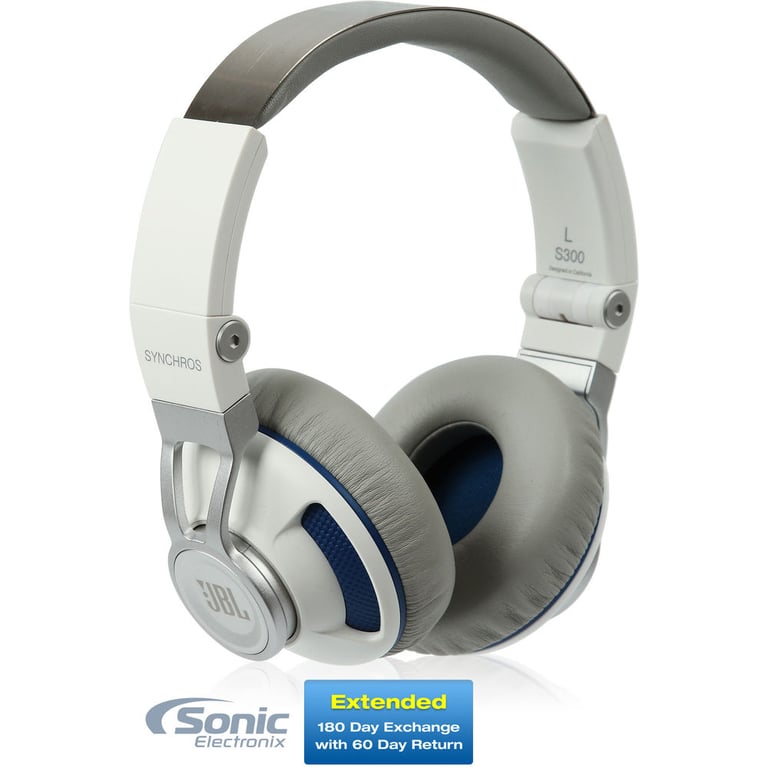 JBL Synchros S300i - White/Blue + Sonic Electronix Bonus Pack 3 Image 1