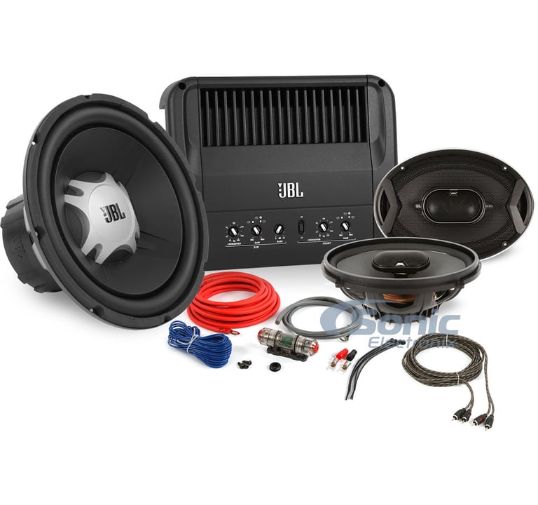 JBL Full-Range Kit with 6" x 9" Speakers, 12" Subwoofer and Amplifier Wiring Kit Image 1