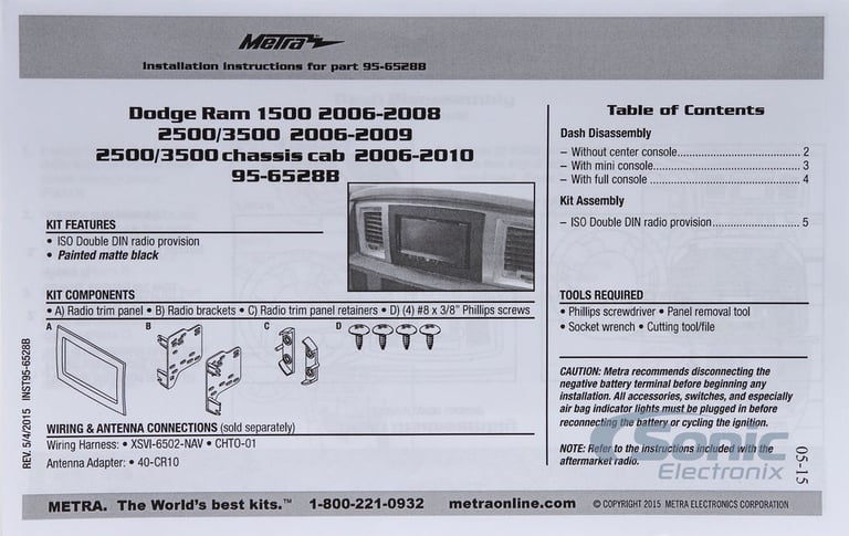 Metra 95-6528B Dash Kit Image 3