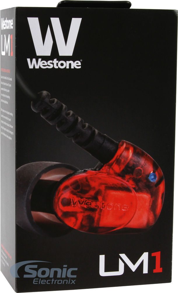 Westone UM1 Red Earphones Universal In-Ear Monitor Headphones/Earbuds Image 6