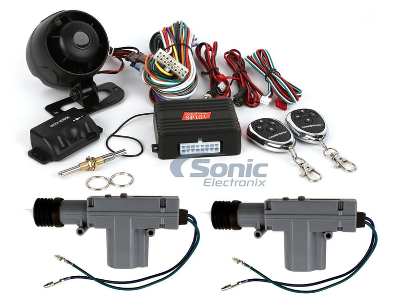 Crimestopper SecurityPlus SP-101 + (2) Car Power Door Lock Actuator Image 1