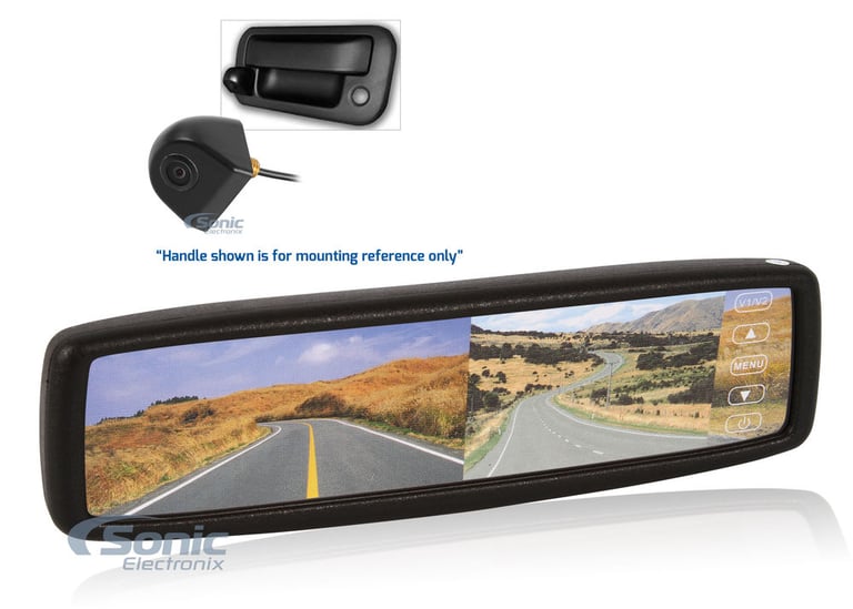 OEM Style Rear View Mirror Monitor with Tailgate Rear-View Backup Camera Image 1