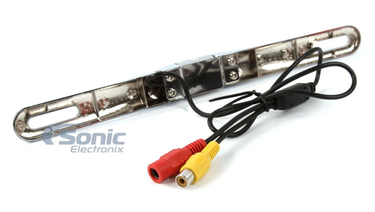 Crimestopper Rear View Mirror Monitor and Chrome License Plate Color Camera Image 9