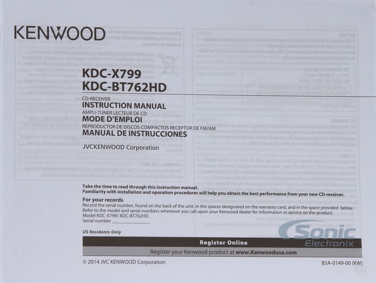 Kenwood eXcelon KDC-X799 Image 9