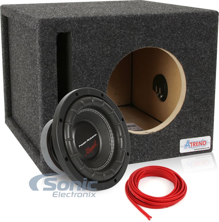 Power Acoustik Subwoofer + Enclosure & Speaker Wire Image 1