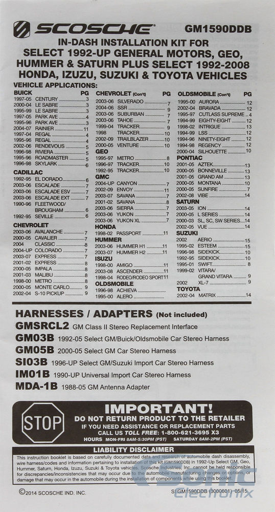 Scosche GM1590DDB Like New, But Incomplete Image 6