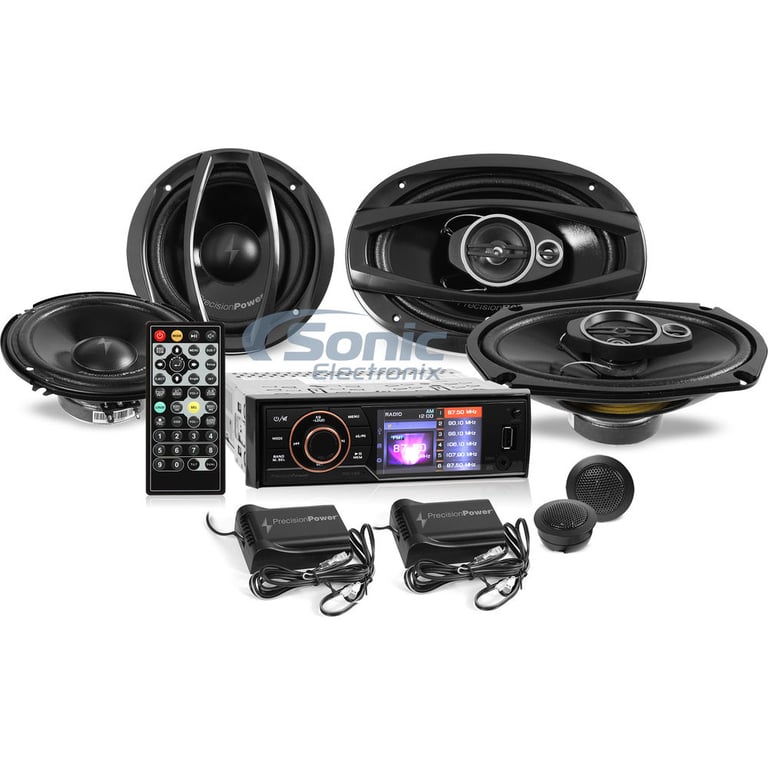 Precision Power Single DIN DVD Stereo w/ 6-1/2" & 6"x9" Speakers Package Image 1