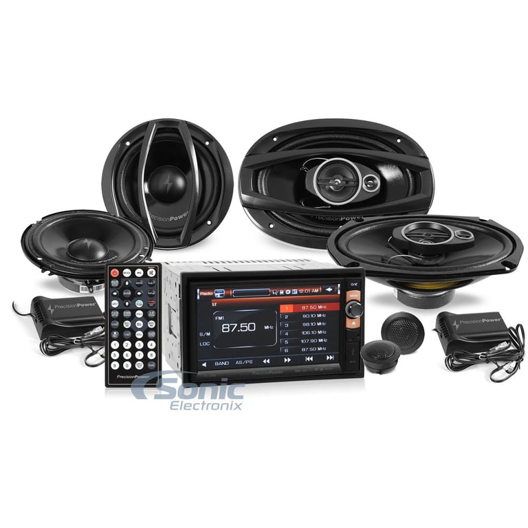 Precision Power Double DIN Bluetooth Stereo w/ 6-1/2" & 6"x9" Speakers Package Image 1