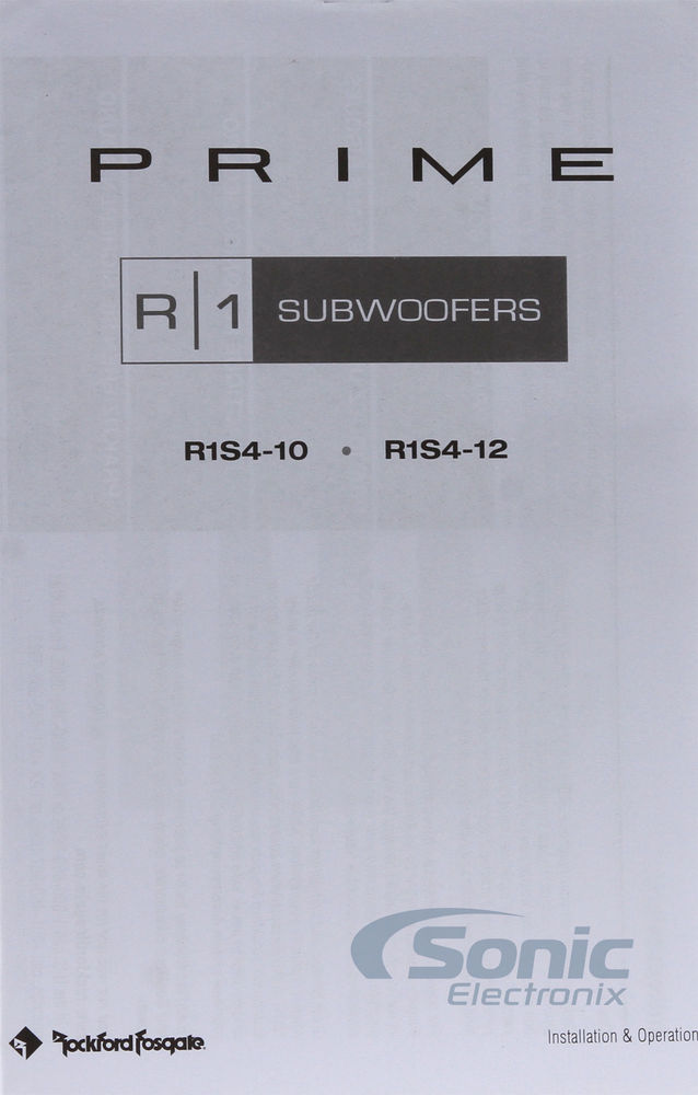 Rockford Fosgate Prime R1S4-10 Image 4