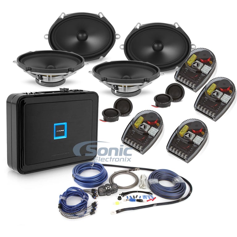 JL Audio + Alpine Amplified 4-Ch. System w/  5x7"/6x8" Speakers Image 1