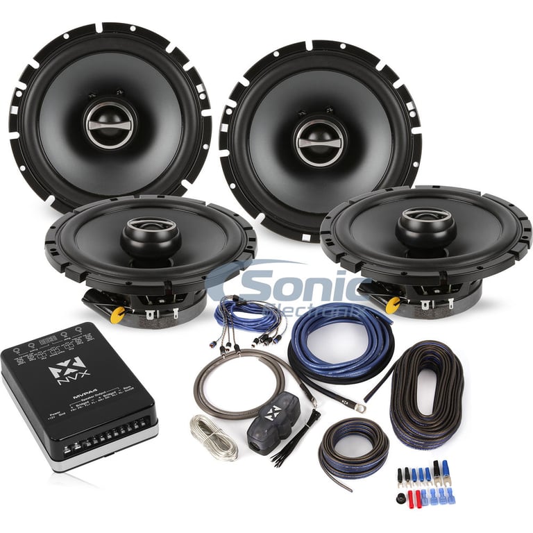Amplified Speaker Package | Alpine Coaxial Speakers + NVX 4-Channel + Amp Kit Image 1