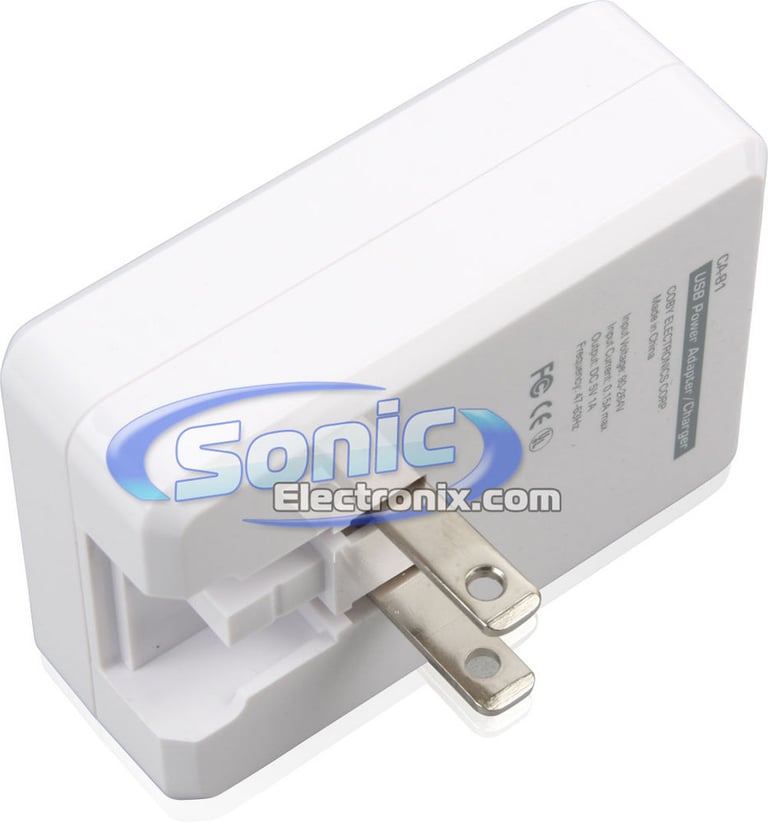 Coby CA81 (CA-81) Universal Dual USB Power Adapter - White Image 3