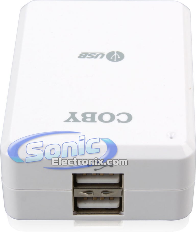 Coby CA81 (CA-81) Universal Dual USB Power Adapter - White Image 1