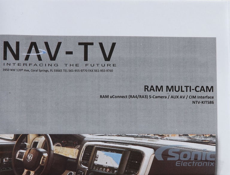 NAV-TV RAM RAM MULTI-CAM Camera Integration and Video Bypass (NTV-KIT586) Image 7