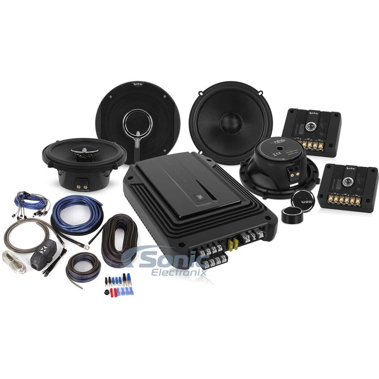 Infinity + JBL 4-Channel Amplified Setup with 6-1/2" Speakers and Wiring Kit Image 1