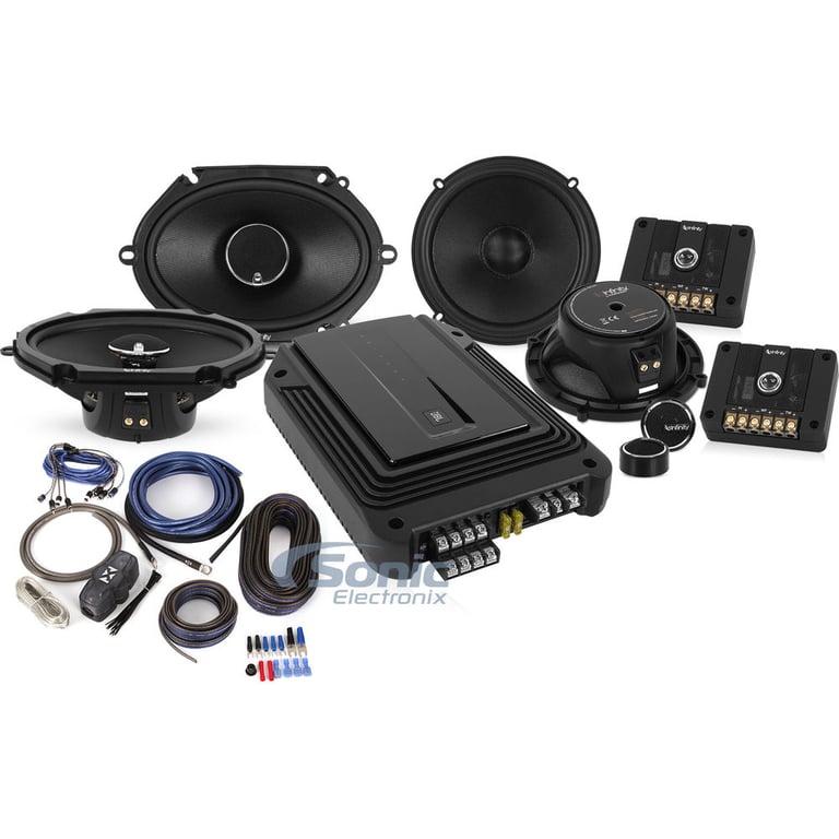 Infinity + JBL 4-Ch Amplified Setup with 6-1/2", 6x8" Speakers and Wiring Kit Image 1