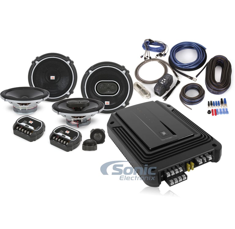 JBL 4-Ch Amplified Setup with 6-1/2" Components,  6.5" / 6.75" Coaxials and Wiring Kit Image 1