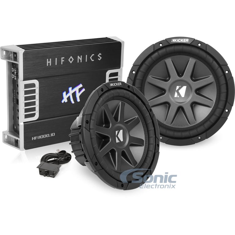 Kicker + Hifonics 750 Watt Amplified Bass Bundle Image 1