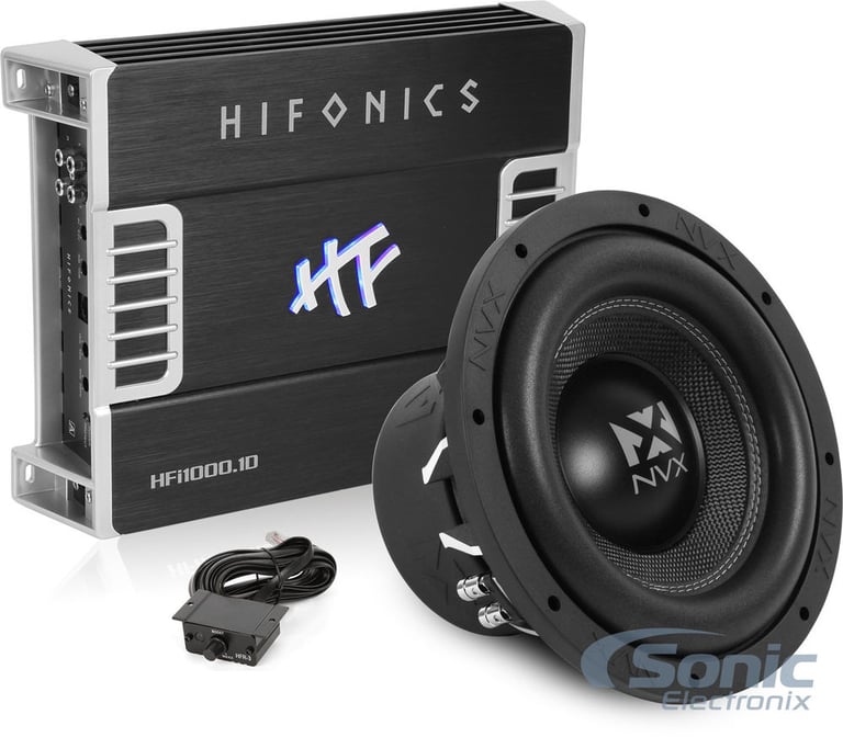 NVX VCW104 10" 750W Subwoofer + Hifonics 1000Watt Amplified Bass Bundle Image 1
