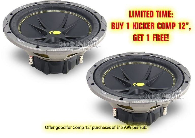 2-PACK --> Kicker 05C128 12" Comp Series C128 (8 ohms) Image 1