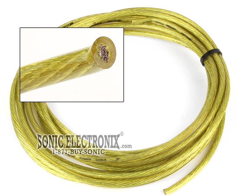 PRECUT 20 ft. - 8 Gauge YELLOW Power / Ground Wire -- color: Yellow Image 1