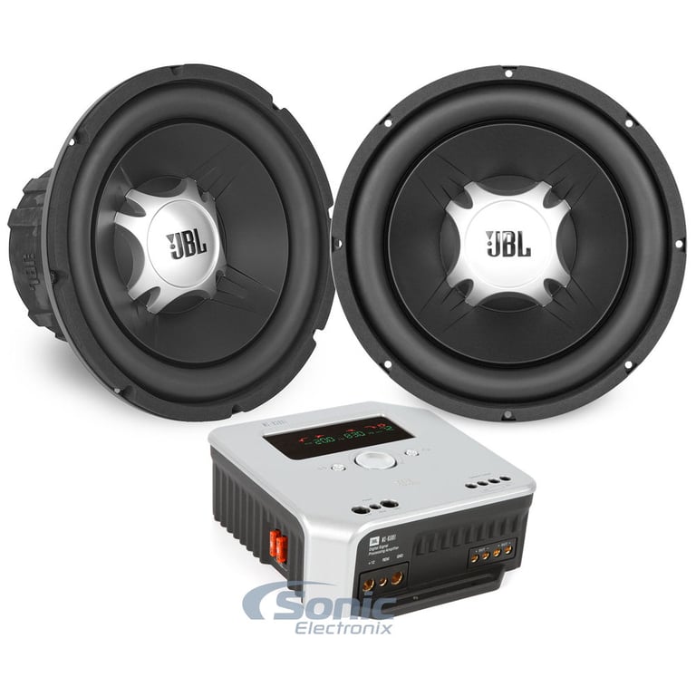 2 JBL GT5-10 Subwoofers + MS-A5001 Monoblock Amplifier Image 1