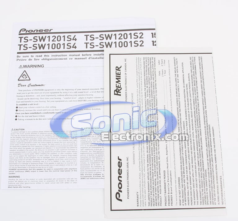 Pioneer Premier TS-SW1201S2 Image 7