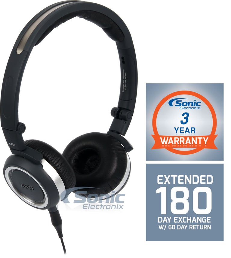AKG K450BLU - Navy Blue + Sonic Electronix Bonus Pack 3 Image 1