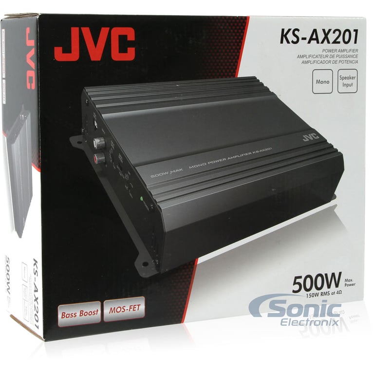 JVC KS-AX201 500W Monoblock + Kicker Dual 10" C104 Subwoofer with Amp Kit Image 12