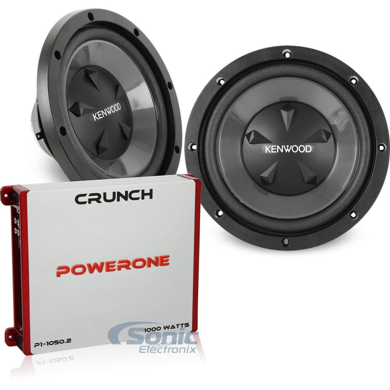 Kenwood & Crunch, Dual 12" Subwoofer Bass Bundle Image 1
