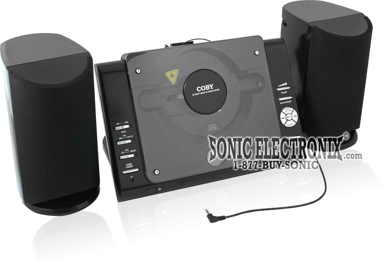 Coby CXCD377 (CX-CD377) Micro CD Player AM/FM Radio Shelf System Image 1