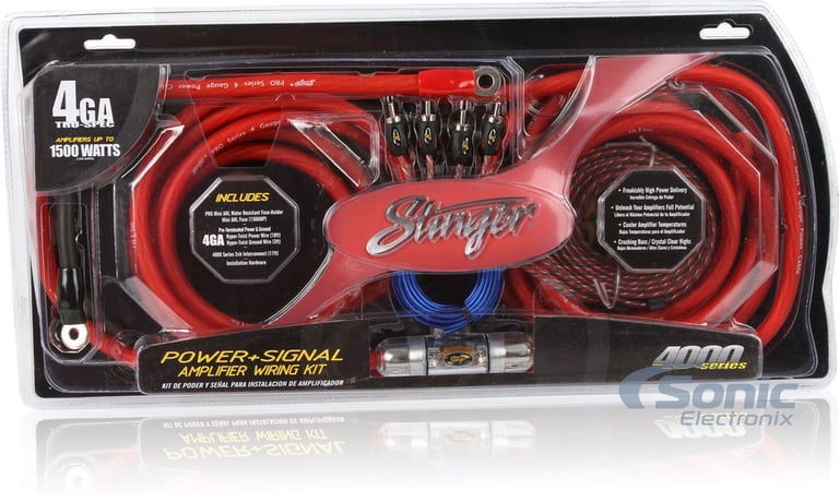Stinger 1 Farad Capacitor + 1500 Watts RMS Handling OFC Amp Kit Image 12