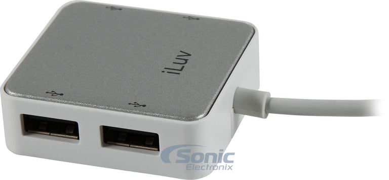 iLuv ICB709WHT Four Port USB Hub Splitter (White ICB709) Image 2