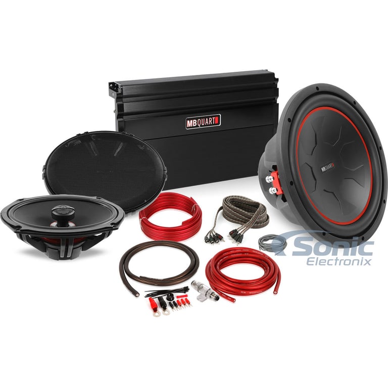 MB Quart 3-Channel Bundle w/ Two 6x9" Speakers, 12" Subwoofer & Amplifier Image 1